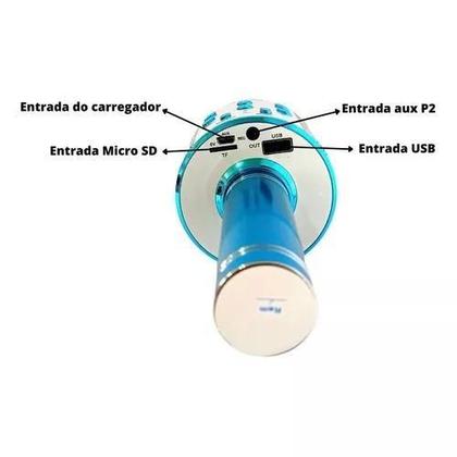 Imagem de Microfone Karaoke Bluetooth Sem Fio Led: Cante Liberdade