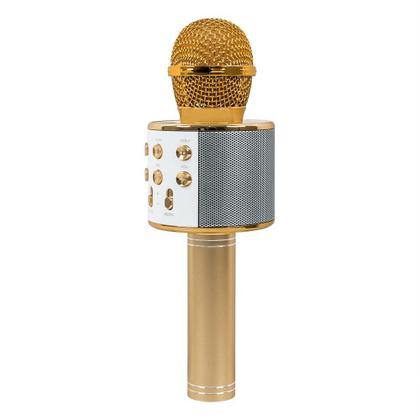 Imagem de Microfone Karaoke Bluetooth Sem Fio Recarregável - Dourado