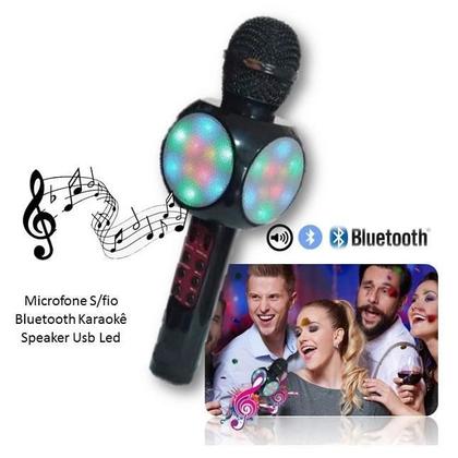 Imagem de Microfone Karaoke Caixa De Som Usb Bluetooth Recarregável Homologação: 158542114373