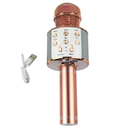 Imagem de Microfone Karaokê Infantil Ws858 Rose Sem Fio Com Bluetooth