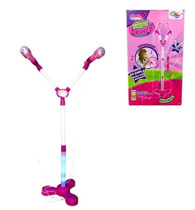 Imagem de Microfone Karaokê Menina Infantil Som Luz Conecta Celular