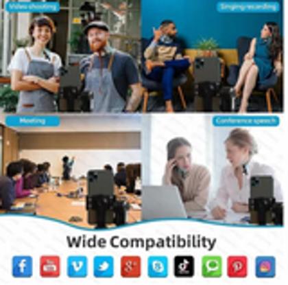 Imagem de Microfone lapela Duplo Profissional Anti Ruído Tipo C  Gravação de Video Sem Fio