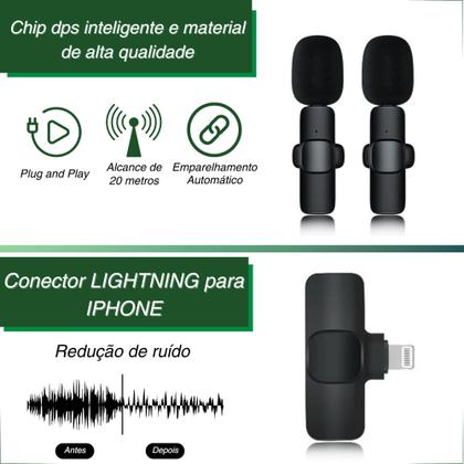 Imagem de Microfone Lapela Duplo Sem Fio 2 Em 1 Plug And Play K9