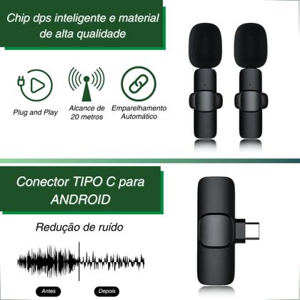 Imagem de Microfone Lapela Duplo Sem Fio 2 Em 1 Plug And Play K9