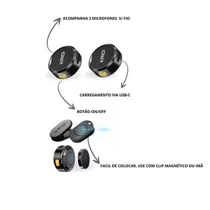 Imagem de Microfone Lapela Duplo Sem fio Wireless Tipo C Para Smartphones
