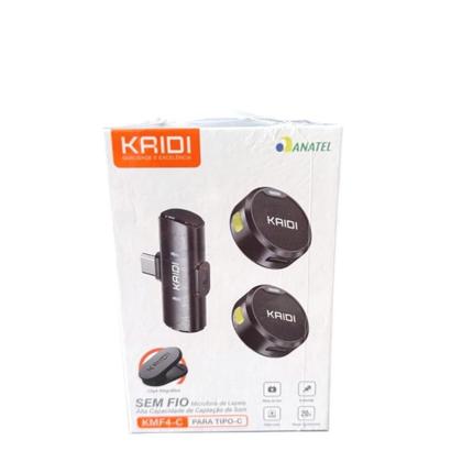 Imagem de Microfone Lapela Redondo Imã Sem Fio Preto Duplo Anti Ruído