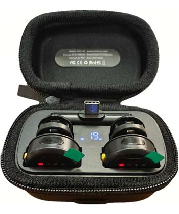 Imagem de Microfone Lapela Sem Fio 2 em 1 Magnético AGOLD MCF-38 Type-C e Lightning Preto