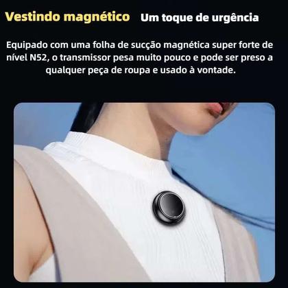 Imagem de Microfone Lapela Sem Fio 2 em 1 Magnético AGOLD MCF-38 Type-C e Lightning Preto