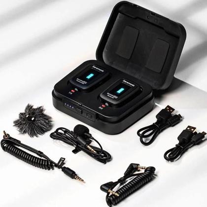 Imagem de Microfone lapela sem fio com receptor p/ câmeras e celulares