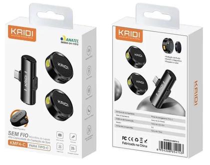 Imagem de Microfone Lapela Sem fio Duplo Kaidi Wireless Tipo C Para Smartphones