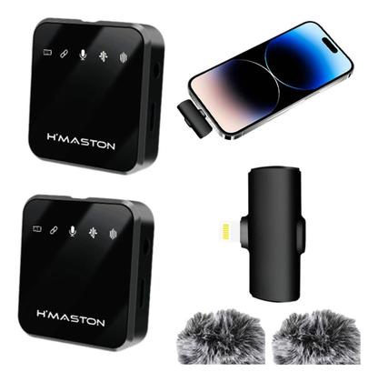 Imagem de Microfone Lapela Sem Fio Duplo Profissional iPhone Lightning Premium