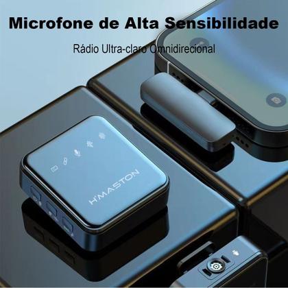 Imagem de Microfone Lapela Sem Fio Duplo Profissional iPhone Lightning Premium