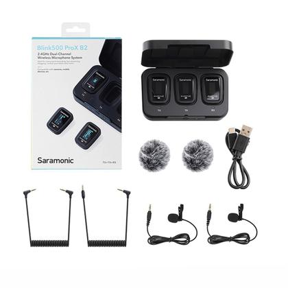 Imagem de Microfone Lapela Sem Fio Duplo Saramonic Para Câmeras, Computador e Smartphones - Blink500 ProX B2R