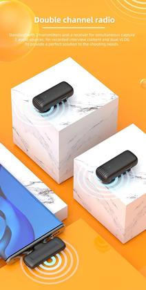 Imagem de Microfone Lapela Sem Fio e Alto-Falante Bluetooth Tipo C J13