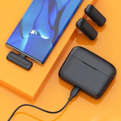 Imagem de Microfone Lapela Sem Fio e Alto-Falante Bluetooth Tipo C J13