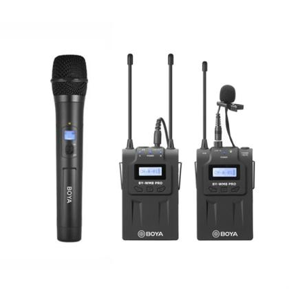 Imagem de Microfone Lapela Sem Fio K1 + Microfone De Mão Sem Fio Boya Whm8 Pro Com Receptor Duplo