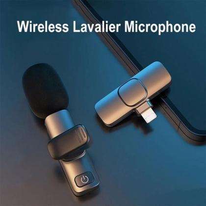 Imagem de Microfone Lapela Sem Fio Preto Wireless Bluetooth Portátil