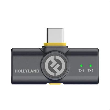 Imagem de Microfone Lapela Tipo C Sem Fio  Hollyland Lark M2 Duo Combo, SNR 70dB, Padrão Unidirecional, Preto