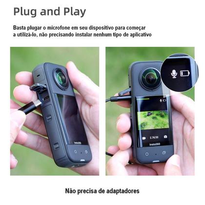Imagem de Microfone Lapela USB-C Insta360 X3/One X2/One R - 60Hz-18kHz