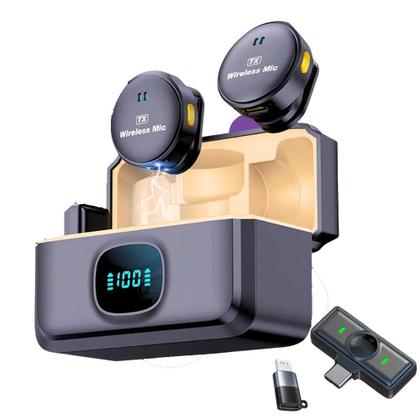 Imagem de Microfone Lapela Wireless Anti Ruído compativel com Lightning / Tipo-c