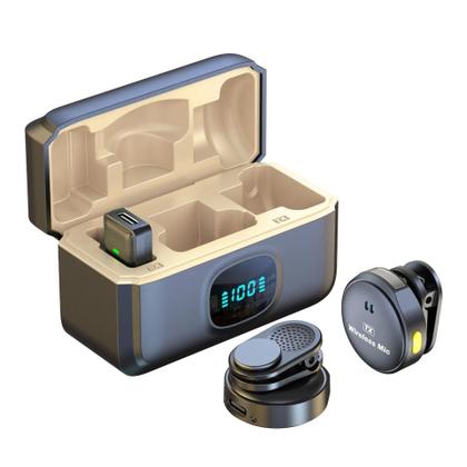 Imagem de Microfone Lavalier Sem Fio Com Clipe Magnético Para iPhone, iPad, Android Tipo-C, Gravação De Jogos