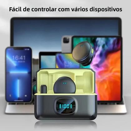 Imagem de Microfone Lavalier Sem Fio Com Clipe Magnético Para iPhone, iPad, Android Tipo-C, Gravação De Jogos