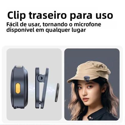 Imagem de Microfone Lavalier Sem Fio Com Clipe Magnético Para iPhone, iPad, Android Tipo-C, Gravação De Jogos