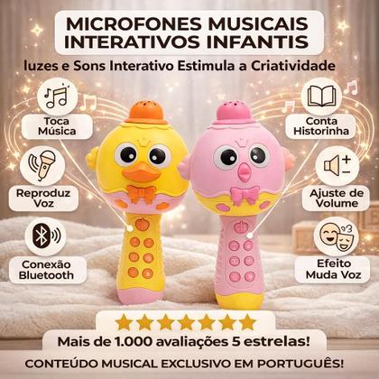 Imagem de Microfone Musical Infantil Interativo com Luzes e Sons Amare
