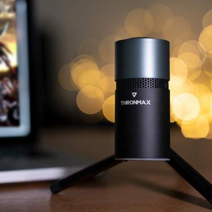 Imagem de Microfone p/ Live,YouTube,2 padrões polares,USB-C,96 KHz,24 bits,c/ suporte