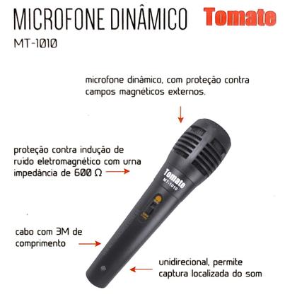 Imagem de Microfone para Caixa de Som Amplificada com Fio 3mts