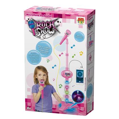 Imagem de Microfone Pedestal Rosa Rock Show DMT5898 DM Toys