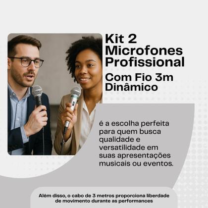 Imagem de Microfone Profissional Dinâmico Com Fio P10 Karaokê