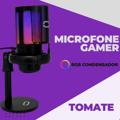 Imagem de Microfone RGB Condensador Com Conector De Monitoramento De Fone De Ouvido USB Profissional Controle De Luz Gamer Para Computador Jogos Transmissao