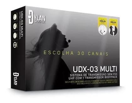 Imagem de Microfone s/fio uhf digital 30 canais dylan udx-03 headset ou lapela