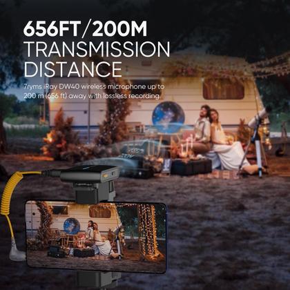 Imagem de Microfone sem fio 7RYMS iRay DW40 de 4 canais para câmeras