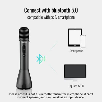 Imagem de Microfone Sem Fio Bluetooth 2 em 1 e Amplificador de Voz TAKSTAR DA10 - Portátil para Karaokê, Reuniões e Eventos