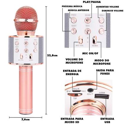 Imagem de Microfone Sem Fio Bluetooth Karaoke - Ws858