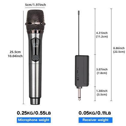 Imagem de Microfone sem fio Depusheng recarregável duplo de alcance de 200 pés