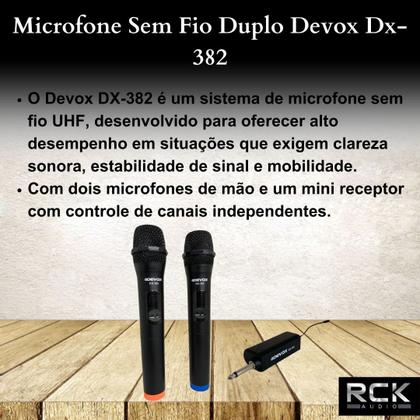 Imagem de Microfone Sem Fio Duplo Devox Dx-382
