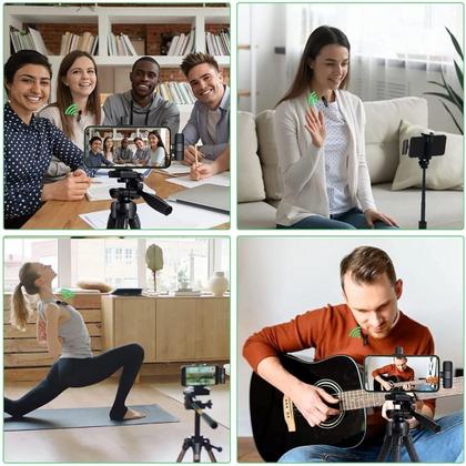 Imagem de Microfone Sem Fio Duplo Lapela Android iPhone 15/16 Profissional Cor Tipo C ( Android )