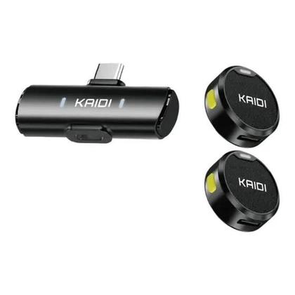 Imagem de Microfone Sem Fio Duplo Lapela Celular Para Tipo-c, Microfone de lapela profissional sem fio, 2 mini microfones sem fio