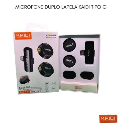 Imagem de Microfone Sem Fio Duplo Lapela Profissional Android tipo C KAIDI