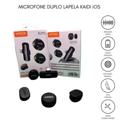 Imagem de Microfone Sem Fio Duplo Lapela Profissional iOS KAIDI