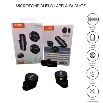 Imagem de Microfone Sem Fio Duplo Lapela Profissional iOS KAIDI