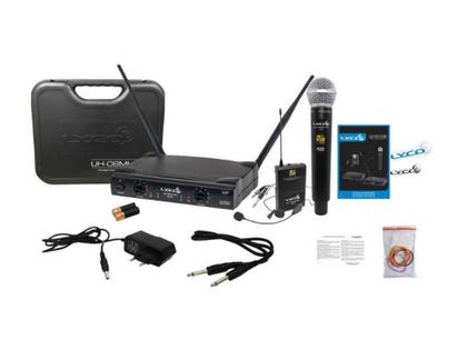 Imagem de Microfone Sem Fio Duplo Lyco UH-08MHLI Mão Headset Lapela Instrumento