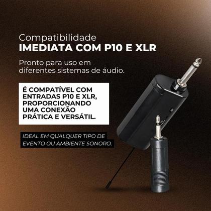 Imagem de Microfone Sem Fio Duplo Profissional M87 UHF Alta Qualidade de Som Dinâmico Ideal para Karaokê, Igreja, Shows, Palestra, Certificado Anatel