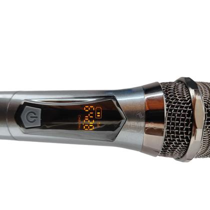 Imagem de Microfone sem fio duplo uhf de mão profissional recarregável