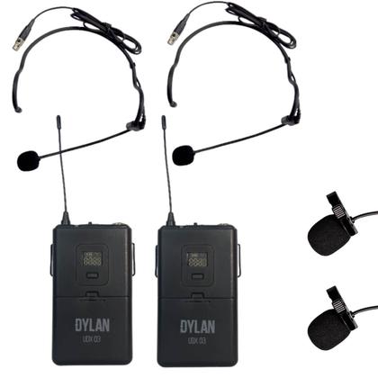 Imagem de Microfone Sem Fio Dylan UDX-06 MULTI Duplo Headset e Lapela