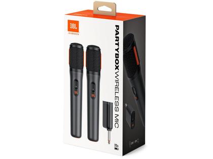 Imagem de Microfone Sem Fio JBL PartyBox Wireless Mic, Kit com 2 Unidades, Conexão UHF - 28913769