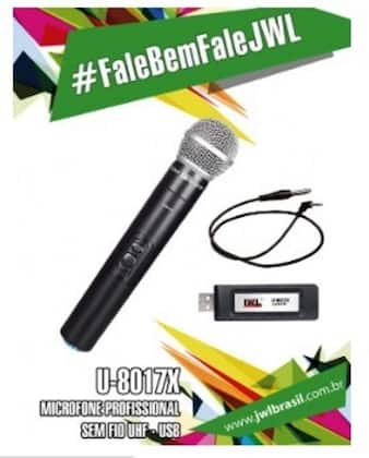 Imagem de Microfone sem fio JWL UHF - USB  U-8017X 